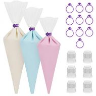 Kootek 28 Pieces Cake Decorating Tools with 12 Pack 3 Sizes (12 + 14 + 16 inches) Reusable Silicone Piping Pastry Bags, 6 Standard Couplers and 10 Icing Bag Ties Baking Supplies (C