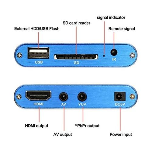  [아마존베스트]-Service-Informationen AGPTEK Mini 1080P Full HD Digital Media Player with Remote Control for MP3, WMA, OGG, AAC, FLAC, APE, AC3, DTS, ATRA - Supports HDMI CVBS & YPbPr Video Output