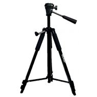Vivitar 57-Inch Tripod, Three Way Fluid Pan Head, Quick Release Mount, Supports up to 5 Pounds of Weight, VIV-VPT-2457, Black,standard