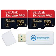 SanDisk 64GB Micro SDXC Memory Card Extreme Pro (2 Pack) Works with GoPro Hero 9 Black Action Camera U3 V30 4K Class 10 (SDSQXCY-064G-GN6MA) Bundle with 1 Everything But Stromboli