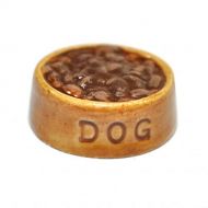 Melody Jane Dolls Houses Dolls House Ceramic Dog Food in Dish Bowl Miniature Pet Accessory 1:12 Scale