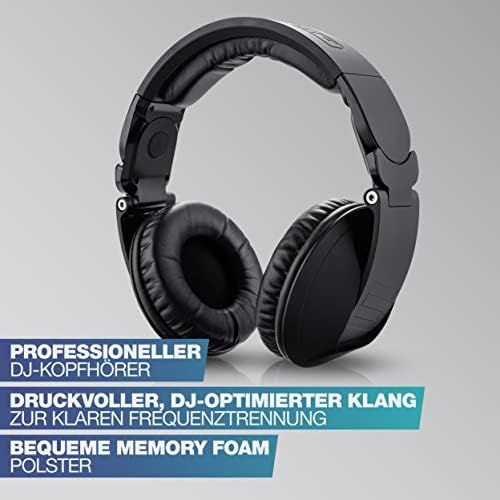  [아마존베스트]Reloop RHP-20 Knight DJ Headphones with Carry Case Rotatable and Foldable Mini XLR to 6.3 mm Jack Cable 3 m Black