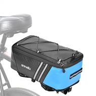 通用 Bike Rack Bag Bike Bags for Bicycle Back Seat Rear Rack Panniers for Saddle Luggage Pouch Waterproof Reflective Storage Trunk Folding 7L Small Cargo Carrier Pack with Rain Cover Bi