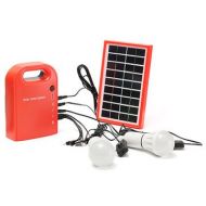 Unknown Portable Large Capacity Solar Power Bank Home System Panel with 2 LED Bulbs for Camping Emergency - Outdoor Lighting LED Solar Lights - 1 x Hand Crank Wind Up LED Flashlight