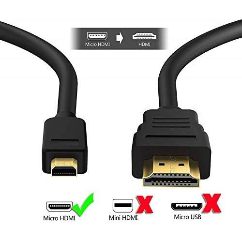  ABLEGRID 6ft Micro HDMI to HDMI 1080P AV HD TV Video Audio Cable Cord Lead Fits for GO Pro CHDHX-501 CHDHS-501 Action Camera