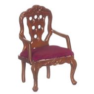 Melody Jane Dolls Houses House Miniature Lounge Furniture Walnut Victorian Carvedback Salon Chair