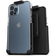 [아마존베스트]Encased Showcase Series Designed for iPhone 12 PRO MAX Belt Clip Case with Holster (Slim Fit) Transparent Back Protective Cover (2020 Release)