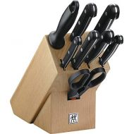 Zwilling 31665-000-0 Twin Gourmet Messerblock aus Holz, 9-teilig, Rostfreier Spezialstahl, Sonderschmelze, Friodur eisgehartet, mit Schere und Wetzstahl, braun-schwarz