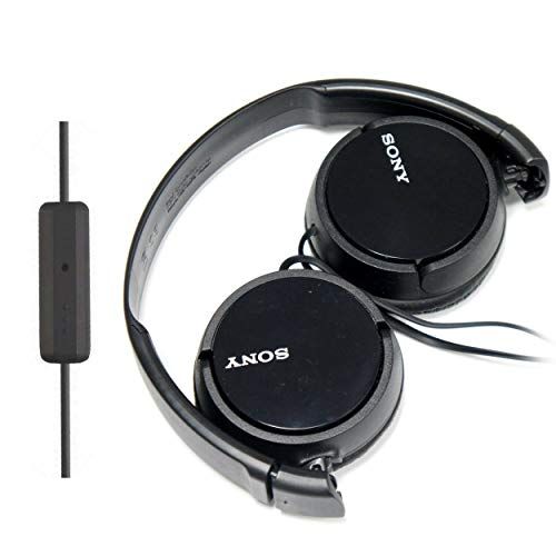 소니 Sony Over Ear Best Stereo Extra Bass Portable Headphones Headset for Apple iPhone iPod/Samsung Galaxy / mp3 Player / 3.5mm Jack Plug Cell Phone with Mic (Dark Gray)