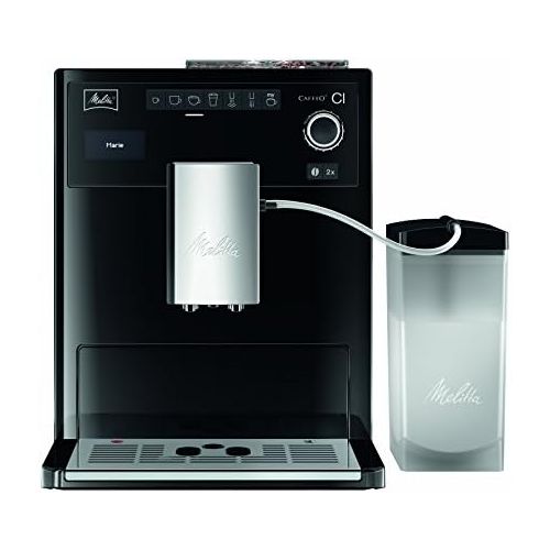  Melitta Caffeo CI E970-103, Kaffeevollautomat mit Milchbehalter, Zweikammern-Bohnenbehalter, One Touch Funktion, Schwarz