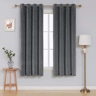 Deconovo Velvet Curtains for the Bedroom, Semi-Transparent Curtains