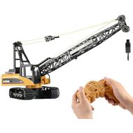 SXDYJ RC Truck Crawler Tower Crane Hoist Dragline Die-cast Model Lifiting Cable Remote Control Excavator Tractor Digging Engineering Toy Construction