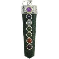 [아마존베스트]Reiki Crystal Products Green Aventurine with 7 Chakra Beads Pendant Natural Stone for Reiki Healing and Meditation, Protection, Concentration, Spirituality