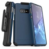 Encased Galaxy S10e Belt Clip Holster Case (2019 Slimshield) Ultra Slim Protective Grip Cover with Holder for Samsung Galaxy S10 E - Navy Blue