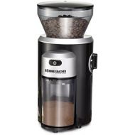 Rommelsbacher ROMMELSBACHER EKM 300 elektrische Kaffeemuehle mit Kegelmahlwerk aus Edelstahl (12 Stufen-Mahlgrad, 2-10 Tassen, Kaffeepulver schonend mahlen, 150 W) schwarz,silber