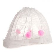 [아마존베스트]HearthSong Kids Fairy Tale Princess Twin Sized Bed Tent Canopy with Interior Hanging Chandelier LED Light - White and Pink - 38 L x 74 W x 58 H