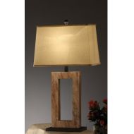 Poundex PDEX-F5327 Elegant Table Lamp with Beutiful Khaki Color Shade and Sand Stone Base Pd11#f5327