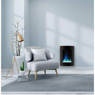 CAMBRIDGE 19.5 in. Vertical White with Multi-Color Flame and Crystal Display, CAMBR19VWMEF-1BLK Electric Fireplace, Black