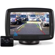 AUTO VOX Reversing Camera Wireless Set with 4.3 Inches / 11 cm LCD Monitor, Wireless Parking Aid 12 24 V with IP68 Waterproof Digital Reversing Camera with Good Night Vision (TD2)
