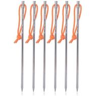usharedo Titanium Tent Nails Camping Tent Stakes Outdoor Hiking Heavy Duty Lengthen Tent Pegs Outdoor Portable Elbow Grass Tent Nail for Backpacking