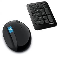 Microsoft Sculpt Ergonomic Wireless Mouse, Includes Separate Wireless Number Pad for Business and Workspace - Bulk Packaging - Black