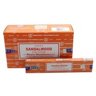 인센스스틱 Satya Bangalore (BNG) Sandalwood (Dark Orange Box) Incense Sticks 12 Boxes x 15 g (180 Grams Total) New Version