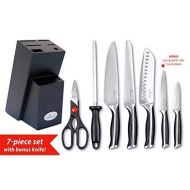 Culina Pro 7-Piece German-steel Forged Knife Set with Wood Storage Block and 5-inch Utility Knife