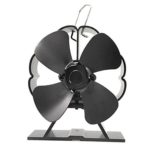  LOVIVER 4 Blades Heat Powered Stove Fan for Wood/Log Burner/Fireplace, Compact Size Eco Friendly and Efficient Heat Distribution