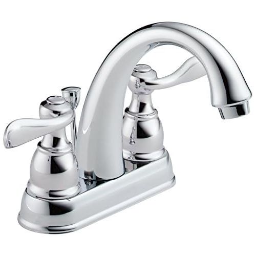 Delta Faucet Windemere Centerset Bathroom Faucet Chrome, Bathroom Sink Faucet, Metal Drain Assembly, Chrome B2596LF,5.00 x 10.00 x 10.00 inches