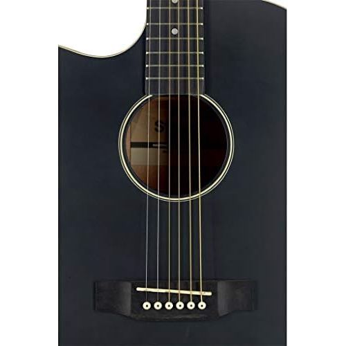  [아마존베스트]STAGG SA35ACE-BK LH Black Lefthand Auditorium Western Guitar