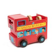 Tender Leaf Toys - Wooden London Bus - Piggy Bank Bus with Passengers - Made with Premium Materials and Craftsmanship - Developmental Toy for Toddlers and Kids 3+
