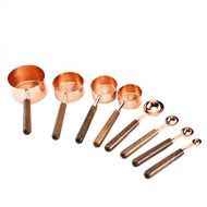 KattyVath Measuring Spoons - Household Dining Bar Baking Walnut Wooden Handle Copper Plating Measuring Cups Spoon Cake Sugar - Disposable Cuisipro Woman Spice Rack Ceramic Embossed Plastic E
