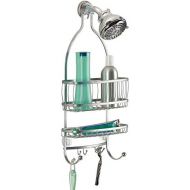 iDesign York Metal Wire Hanging Shower Caddy, Extra Wide Space for Shampoo, Conditioner, and Soap with Hooks for Razors, Towels, and More, Set of 2, Silver