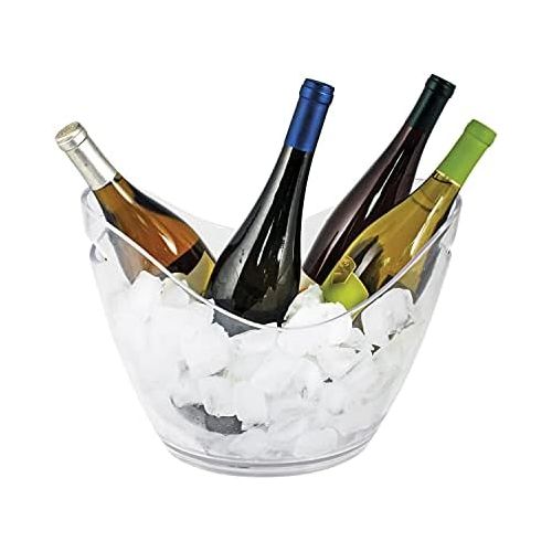  [아마존베스트]True Ice Bucket Holder Chilling Tub for Indoor and Outdoor Use, Holds 4 Wine Bottles, 10.25, Clear