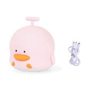 Winnes LED Night Light USB Rechargeable Portable Silicone Pink Duckling Children Night Llight Touch Tapping Romantic Dim Mood Lights 3 Light modes/7-color