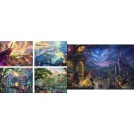 Ceaco Thomas Kinkade The Disney Dreams Collection 4 in 1 Multipack (4) 500 Pieces & Thomas Kinkade The Disney Collection Beauty and The Beast Dancing in The Moonlight Jigsaw Puzzle