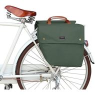 TOURBON Double Cycling Bike Bicycle Pannier Bags for Rear Rack (Water-Resistant Canvas, Roll-up)