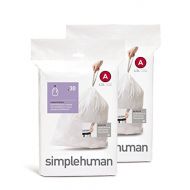 simplehuman Custom Fit Trash Can Liner A, 4.5 Liters / 1.2 Gallons, 30-Count (Pack of 2)