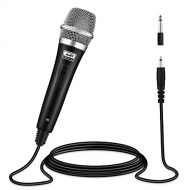 Moukey Dynamic Microphone, Karaoke Microphone with 13 ft Cable, Metal Handheld Cardioid Wired Mic, Microphone for Singing/Stage/Christmas Party, Compatible w/Karaoke Machine/PA Sys