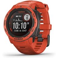 Garmin Instinct Solar, Rugged Outdoor Smartwatch with Solar Charging Capabilities, Built-in Sports Apps and Health Monitoring, Flame Red