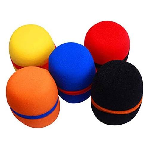  [아마존베스트]Dancepandas Microphone Cover Foam 5 Pieces Colourful Foam Mic Wind Protection Microphone Windscreen for Recording Podcasting (Yellow Black Blue Red Orange)