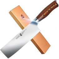 [아마존베스트]TUO Nakiri Knife - Vegetable Cleaver Kitchen Knives - Japanese Chef Knife German X50CrMoV15 Stainless Steel - Pakkawood Handle - 6.5 - Fiery Series