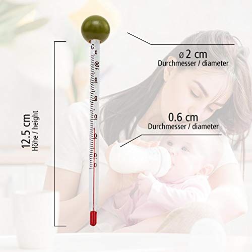  Lantelme Babyflaschenthermometer Glas Holzkugel gruen Babyflasche Babyteller Lebensmittel Thermometer 6170