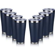 MEWAY 30oz Stainless Steel Tumblers Bulk 8 Pack ,Vacuum Insulated Cups Double Wall Large Tumbler with Lid ,Powder Coated Coffee Mugs for Ice & Hot Drink Gifts for Men(Navy ,Set of