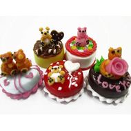 Wonder Miniature Dollhouse Miniature Food 1.5 cm 5 Mixed Tiny Bear Color Cake Dolls Bakery 15735