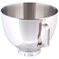 KitchenAid K45SBWH 5K45SBWH Polished Stainless Steel Bowl, 4.3 Litre (Optional Accessory Stand Mixers), Silver