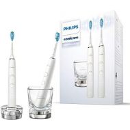 Philips Sonicare DiamondClean 9000 Electric Toothbrush Double Pack HX9914/55 2 Sonic Toothbrushes with 4 Cleaning Programs, Timer and Charging Glass, New Generation, White + Whit
