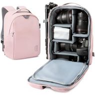 BAGSMART Camera Backpack, DSLR SLR Camera Bag Fits up to 13.3 Inch Laptop Water Resistant with Rain Cover, Tripod Holder for Women and Girls,Pink