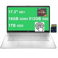 HP Laptop 17 Computer I 17.3 HD+ Touchscreen I AMD 6-Core Ryzen 5 5500U ( i7-1160G7) I 16GB DDR4 512GB SSD +1TB HDD I USB-C Up to 7 Hours of Battery Life Win10 + 32GB MicroSD Card