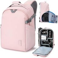 BAGSMART Camera Backpack, DSLR SLR Camera Bag Fits up to 13.3 Inch Laptop Water Resistant with Rain Cover, Tripod Holder for Women and Girls,Pink